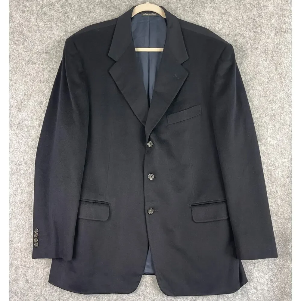 Pal Zileri Cashmere Blazer Sport Coat‎ Mens 56IT 46US Blue 3 Button Italy Made